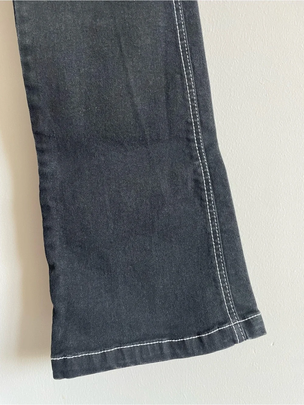 y2k skate soft grunge contrast stitch bootcut flare jeans carpenter workwear